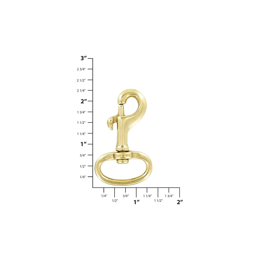 1" Brass, Bolt Swivel Snap Hook, Solid Brass, #P-1928