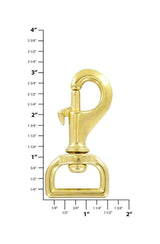 Ohio Travel Bag Swivel Snaps 1" Brass, Bolt Swivel Snap Hook, Solid Brass, #P-1930 P-1930