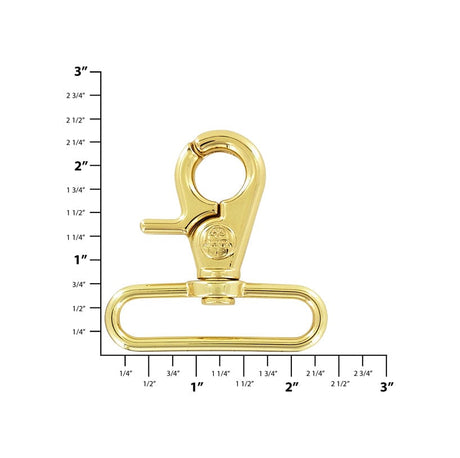 Ohio Travel Bag Swivel Snaps 2" Shiny Gold, Trigger Swivel Snap Hook, Zinc Alloy, #P-3140-GOLD P-3140-GOLD