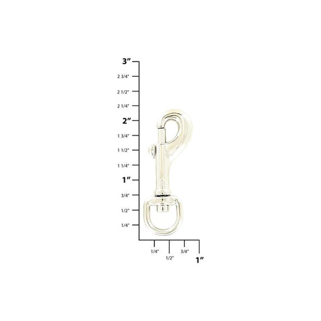 3/8" Shiny Nickel, Bolt Swivel Snap Hook, Zinc Alloy