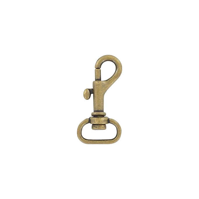 5/8" Antique Brass, Bolt Swivel Snap Hook, Zinc Alloy, #P-1785-ANTB