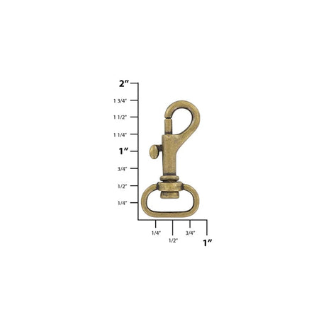 5/8" Antique Brass, Bolt Swivel Snap Hook, Zinc Alloy