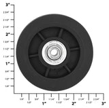 Ohio Travel Bag Wheels & Feet 68mm Black, Wheel w/ Ball Bearing, Plastic, #L-3389 L-3389