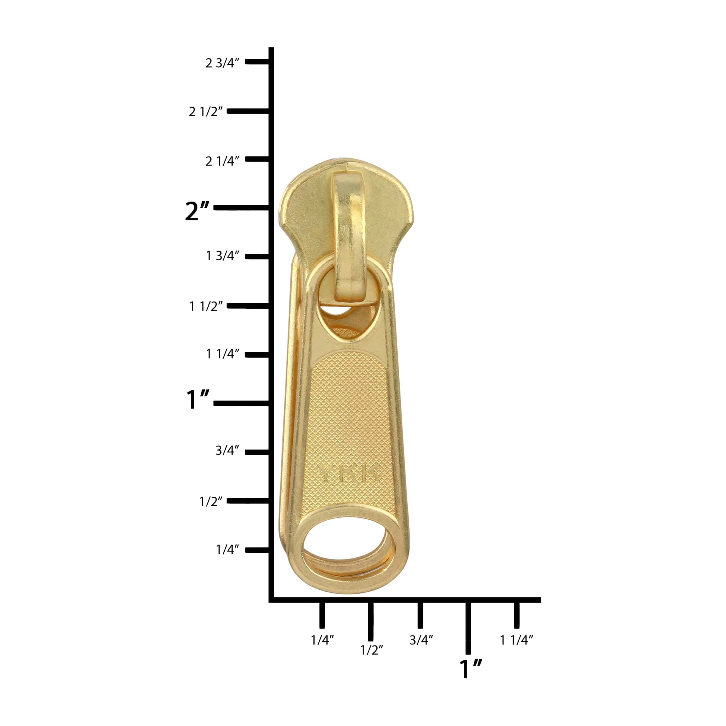 #10 Brass, Metal, YKK Long Tab Reversible Notch-Lock Slider, Zinc Allo