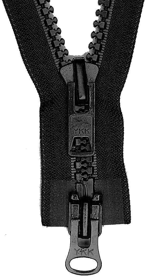 Buy YKK Vislon #10 Separating Zipper AutoLok Double Pull Plastic Slider  VFUVOL 107TX 30 inch Black