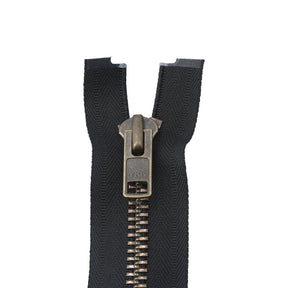 Ohio Travel Bag Zippers 24" Black with Antique Brass, Bomber Jacket, Metal, #9BJ-24-BLK-ANT 9BJ-24-BLK-ANT