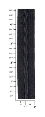 Ohio Travel Bag Zippers #3 Black with Black, YKK Zipper Chain, Zinc Alloy, #3C-BLK 3C-BLK