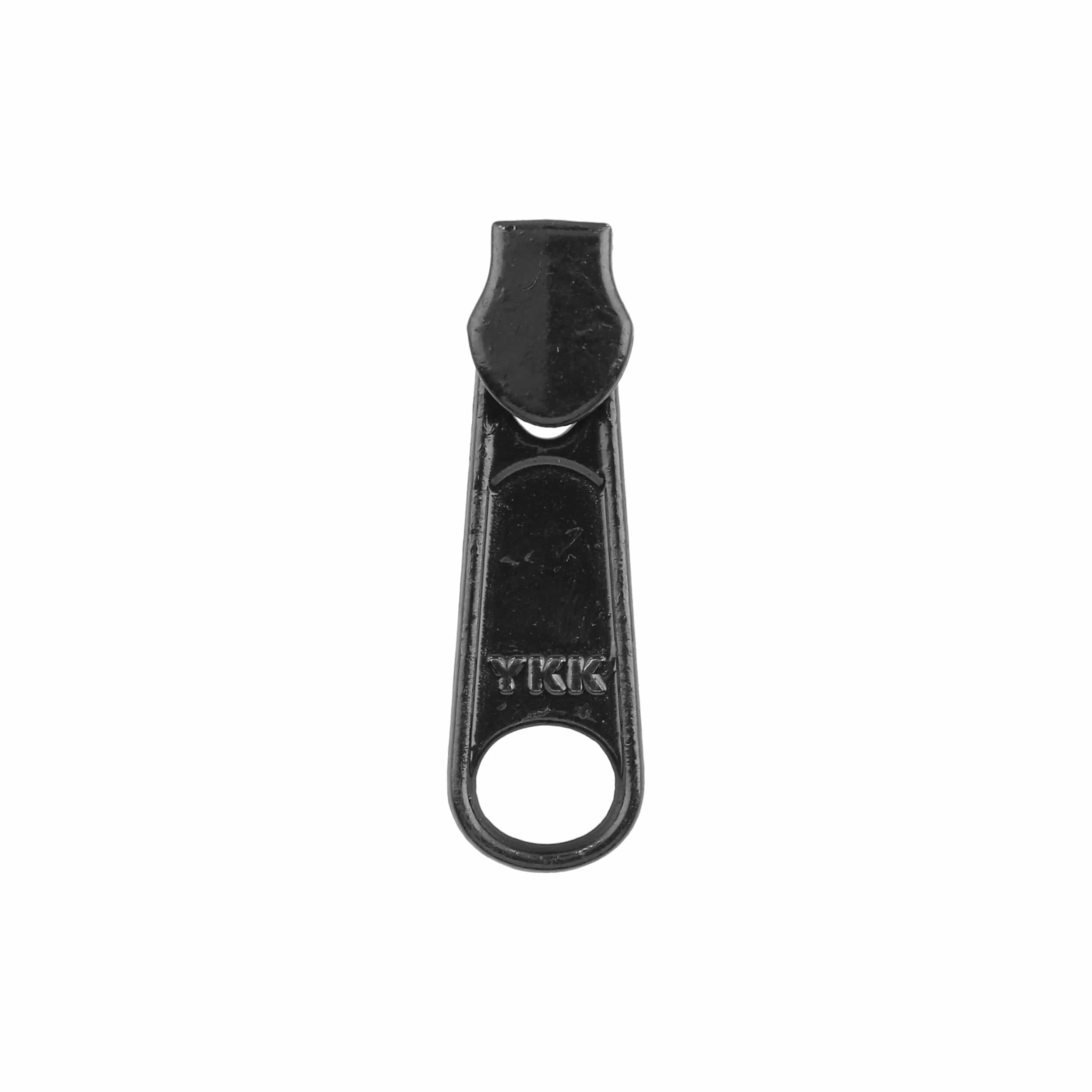 4.5 Black, Coil, YKK Long Tab Semi-Swivel Slider, Zinc Alloy, #4.5