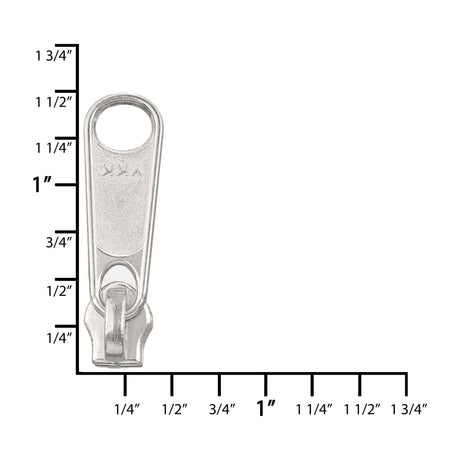 Ohio Travel Bag Zippers #4.5 Nickel, YKKLong Tab Swivel Slider, Zinc Alloy, #4.5C-1-NP 4.5C-1-NP