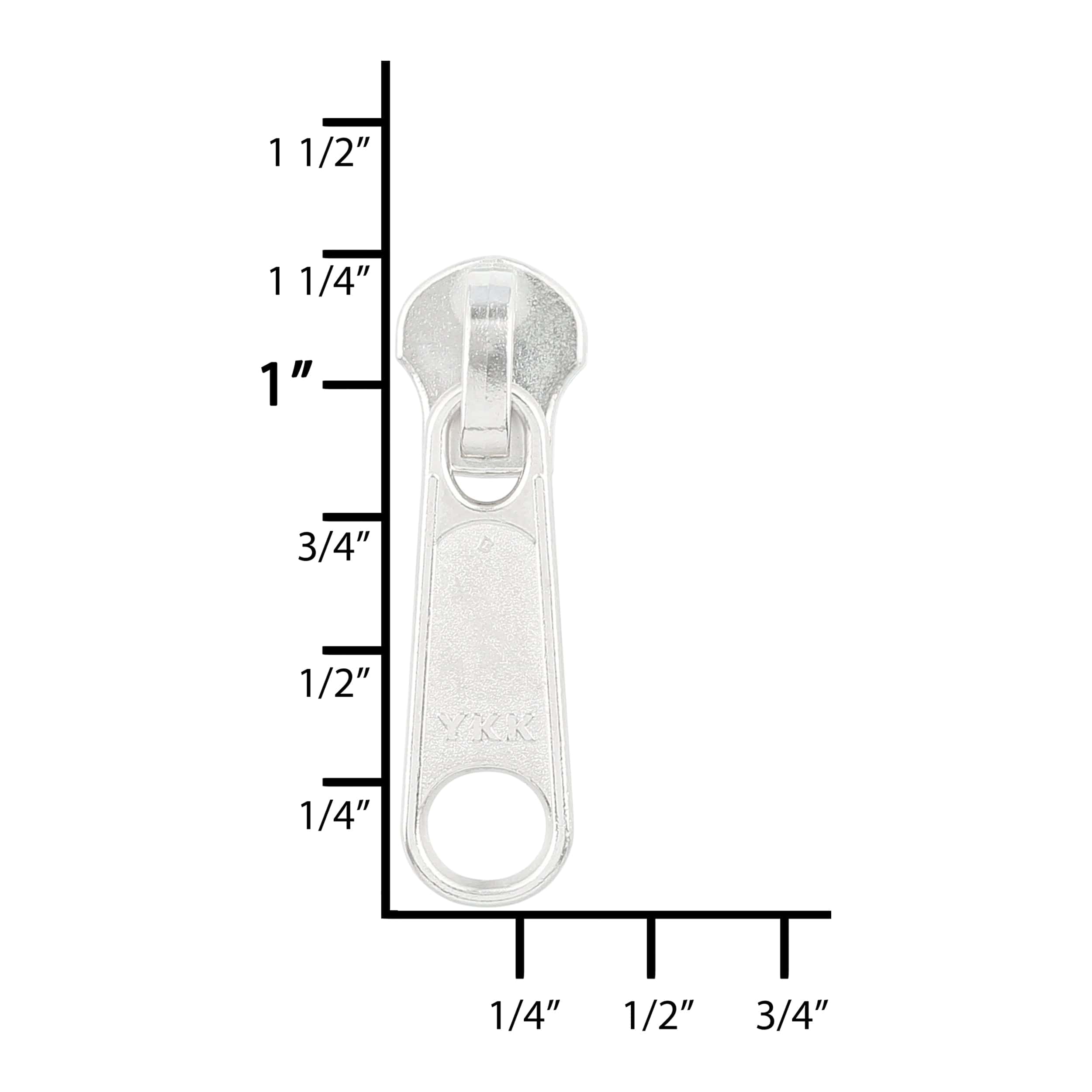 4 Nickel, Metal, YKK Long Tab Semi-Swivel Slider, Zinc Alloy