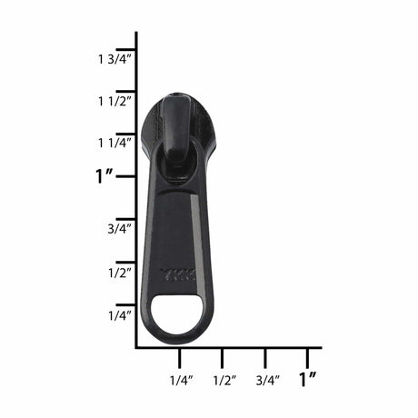 Ohio Travel Bag Zippers #5 Black, YKK Long Tab RC Slider, Zinc Alloy, #5RC-1-BLK 5RC-1-BLK