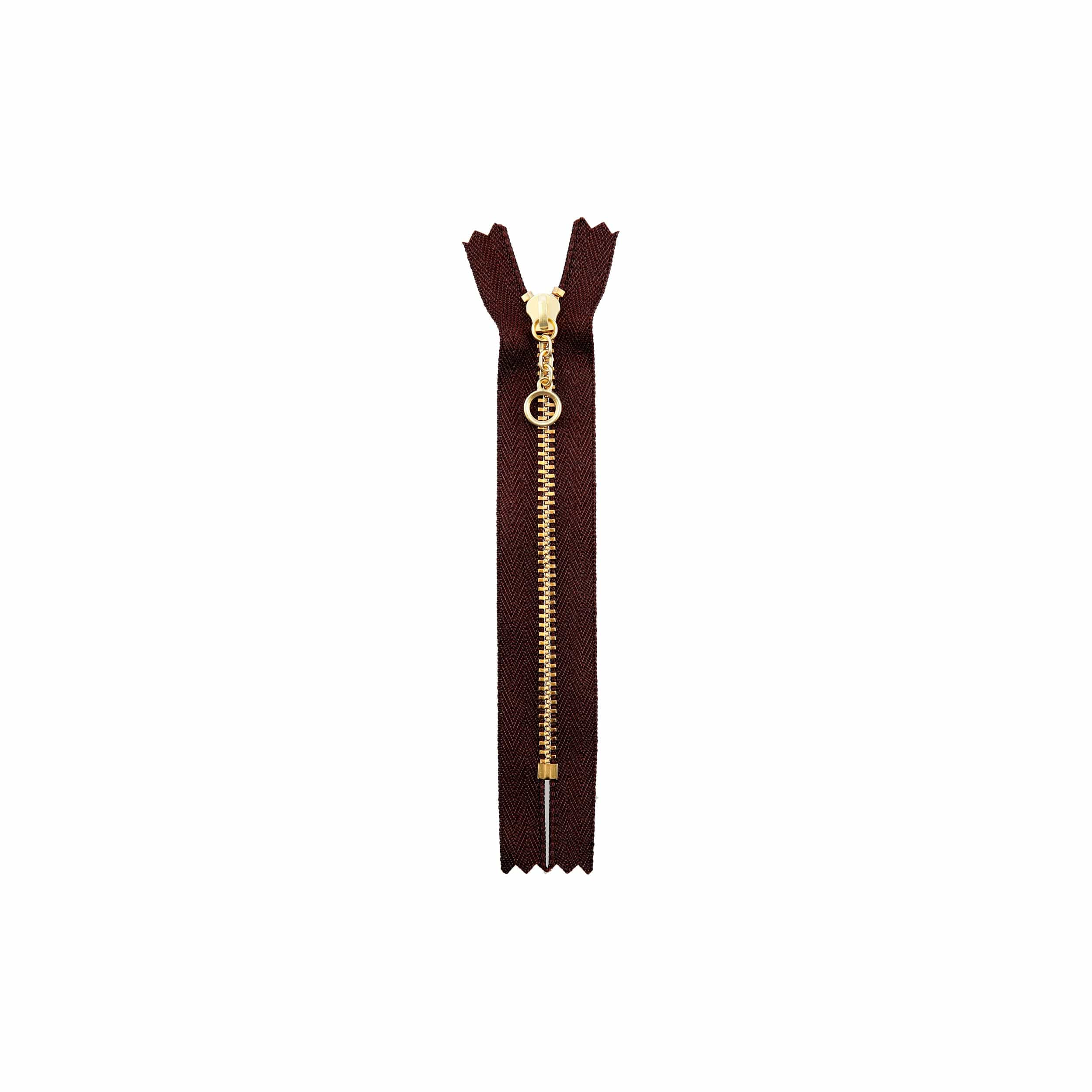 Ohio Travel Bag Zippers 5" Brown with Brass, Handbag Zipper, Metal, #451-5-BRO 451-5-BRO