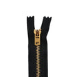 Ohio Travel Bag Zippers #5 Jean Zipper, 7" BLK w/ Brass Teeth, Solid Brass, #590-7-BLK 590-7-BLK