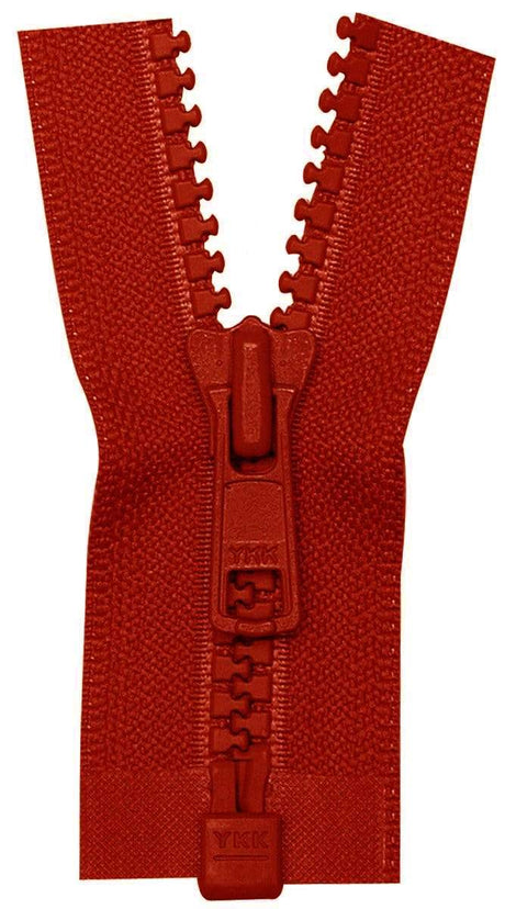 Ohio Travel Bag Zippers #5 Vislon&reg; Red, Separating Jacket Zipper 30", #5VF-30-RED 5VF-30-RED