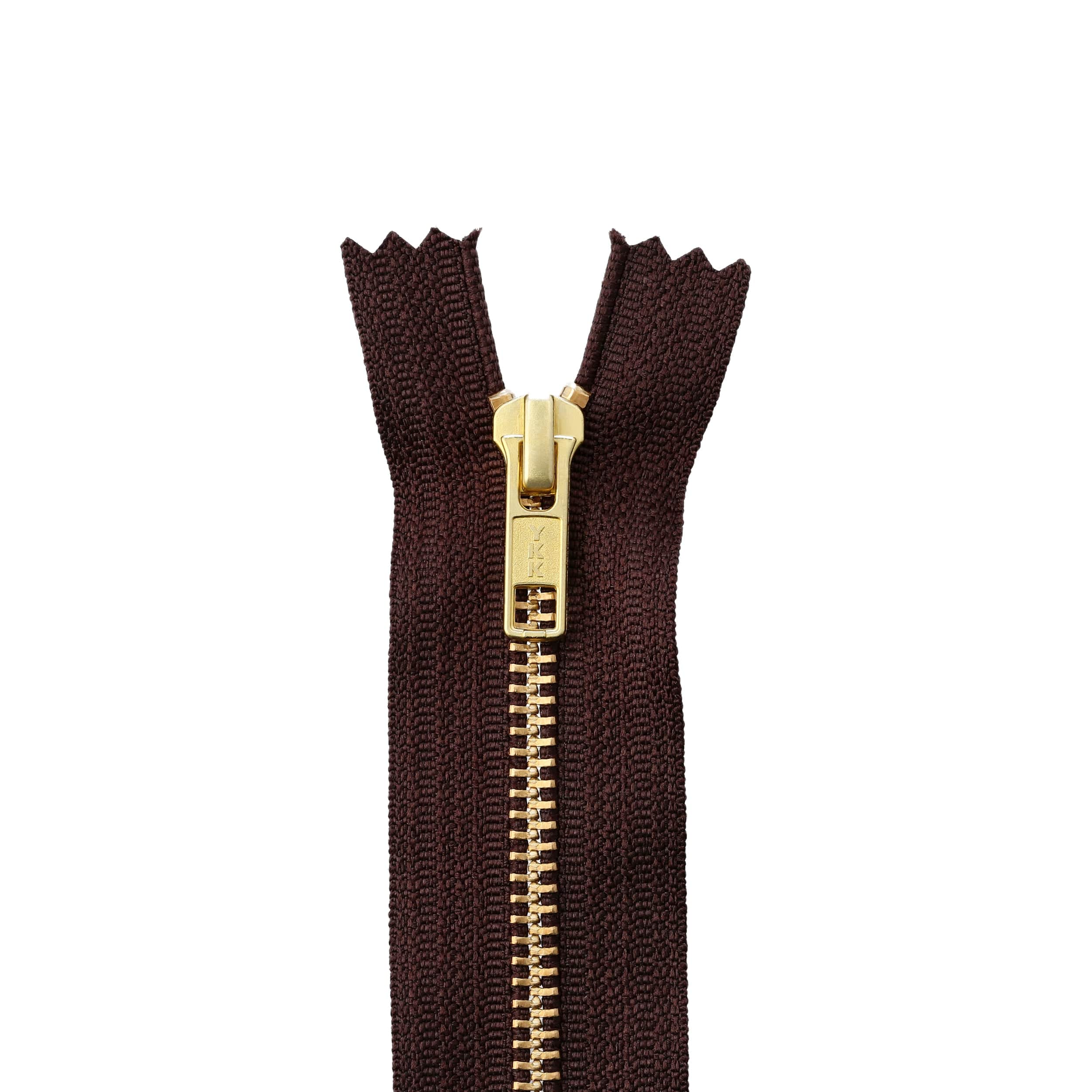 Ohio Travel Bag Zippers #6, 8"inch, Brown with Brass Teeth, Closed End Zipper, Nylon, #6CEB-8-BRO 6CEB-8-BRO
