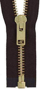 Ohio Travel Bag Zippers #9 Jacket Zipper 20in Brown With Brass, #9JK-20-BRO-B 9JK-20-BRO-B